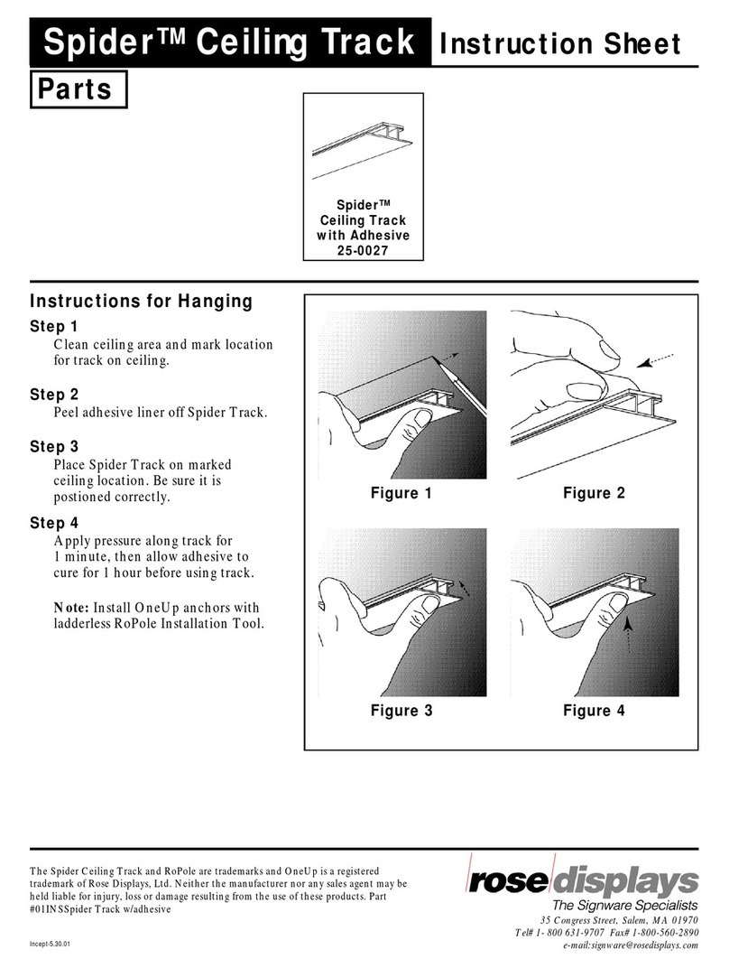 ROSE DISPLAYS SPIDER CEILING TRACK WITH ADHESIVE User manual