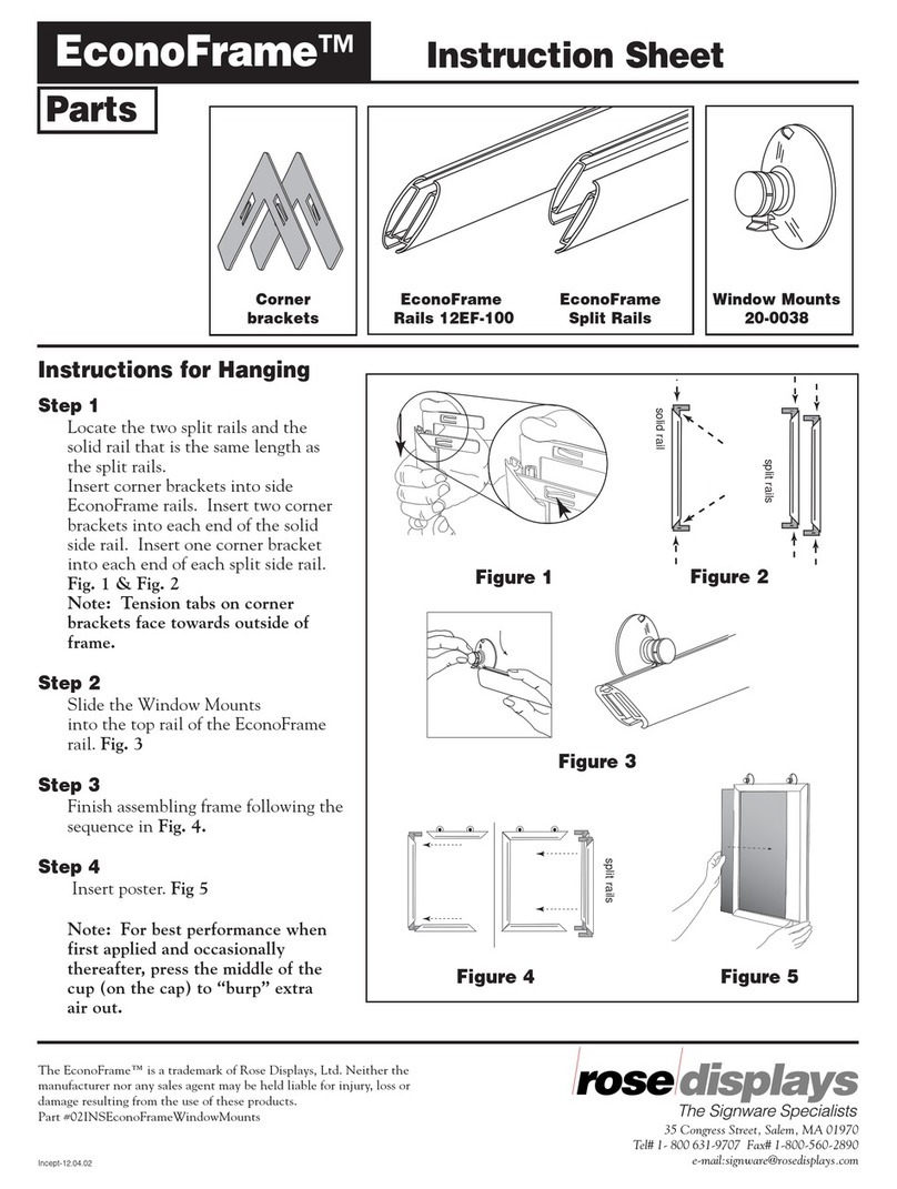 ROSE DISPLAYS ECONOFRAME WITH WINDOW MOUNTS instruction sheet