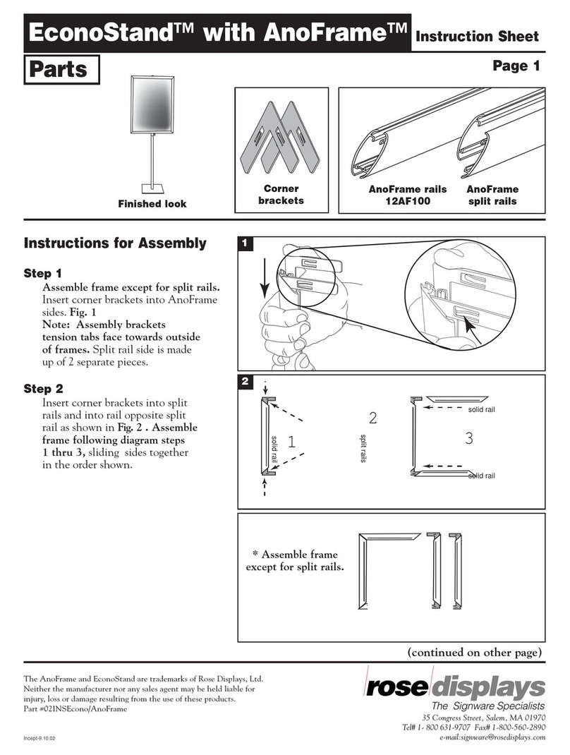 ROSE DISPLAYS ECONOSTAND WITH ANOFRAME User manual ROSE DISPLAYS ECONOSTAND WITH ANOFRAME User manual