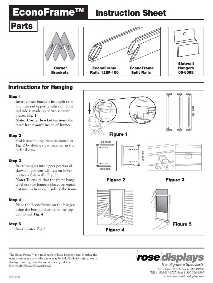 ROSE DISPLAYS ECONOFRAME WITH SLATWALL HANGER User manual ROSE DISPLAYS ECONOFRAME WITH SLATWALL HANGER User manual