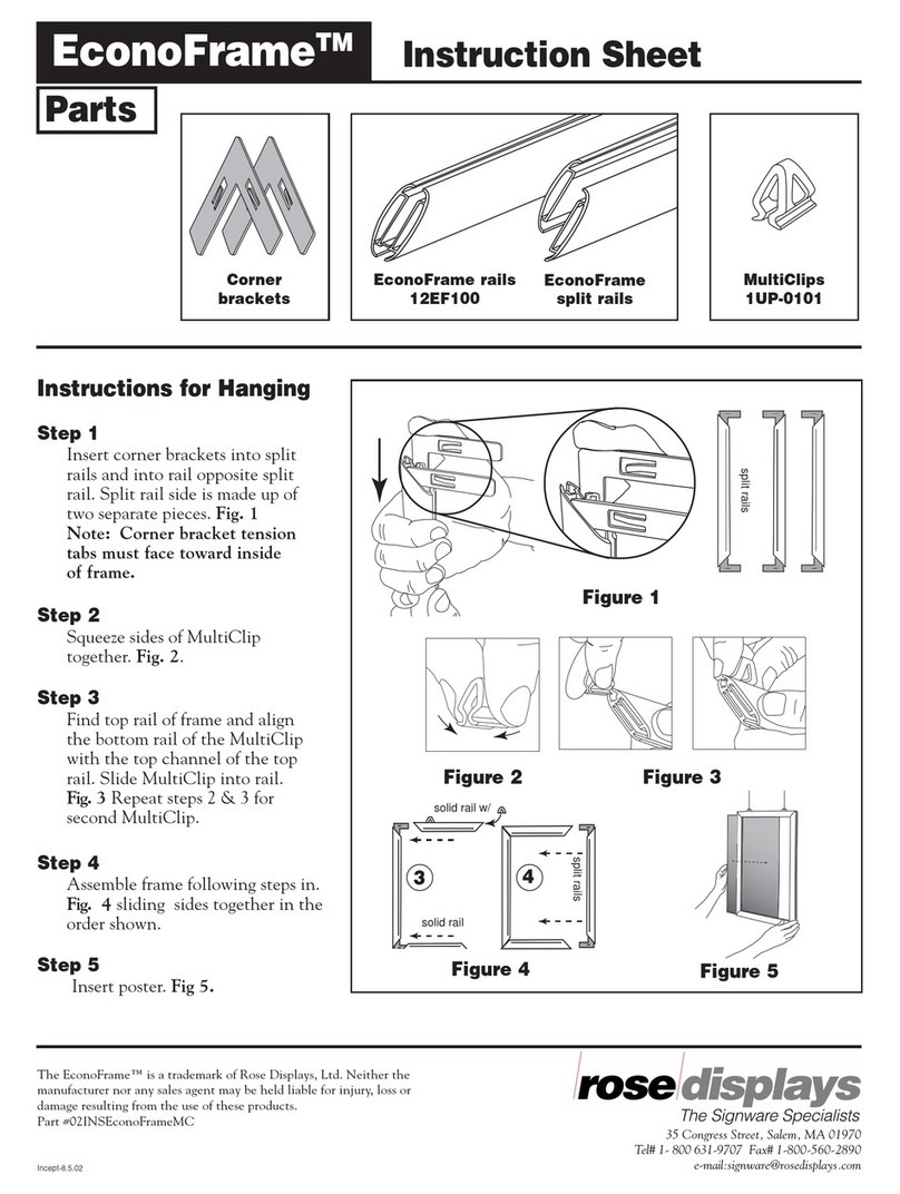 ROSE DISPLAYS ECONOFRAME WITH MULTICLIP instruction sheet