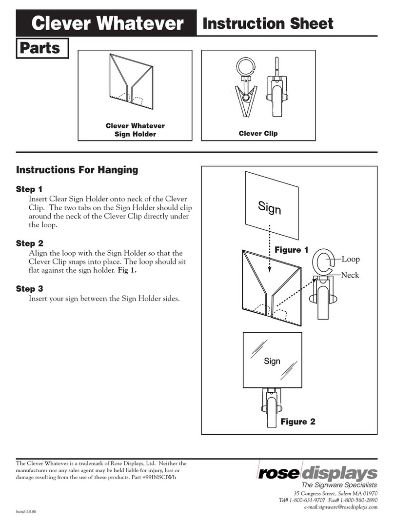 ROSE DISPLAYS CLEVER WHATEVER instruction sheet