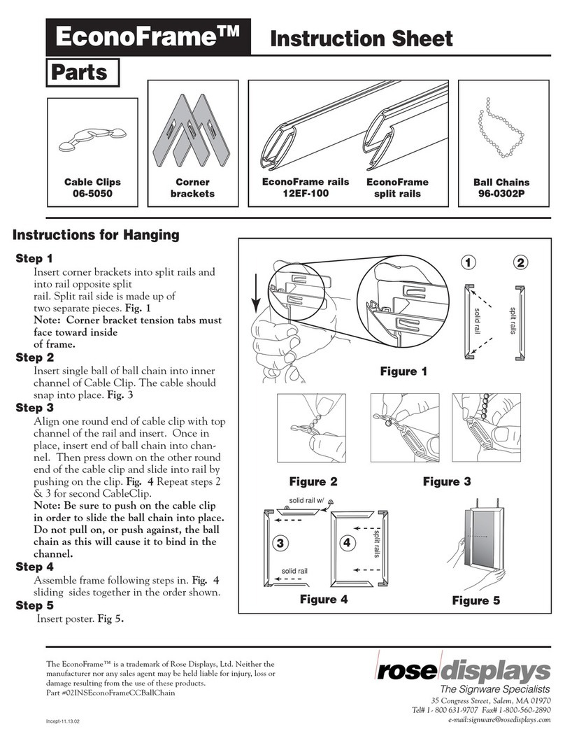 ROSE DISPLAYS ECONOFRAME WITH CABLE CLIP AND BALL CHAIN User manual