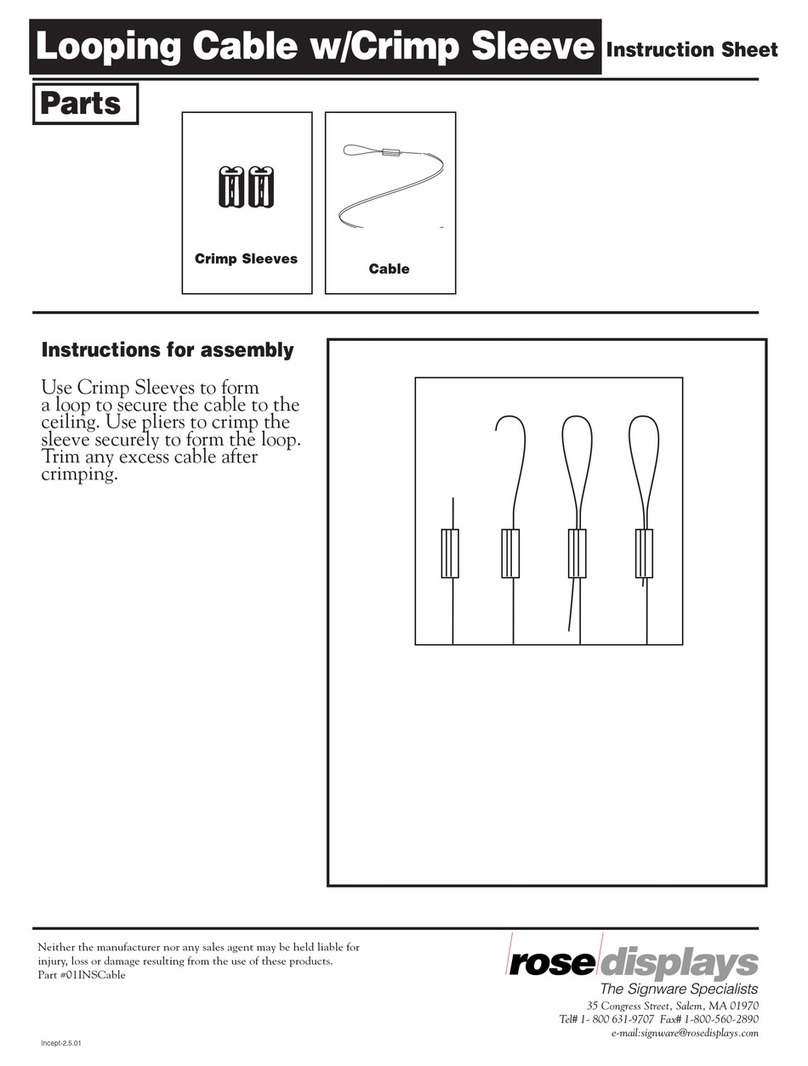 ROSE DISPLAYS CABLE AND CRIMP SLEEVES instruction sheet