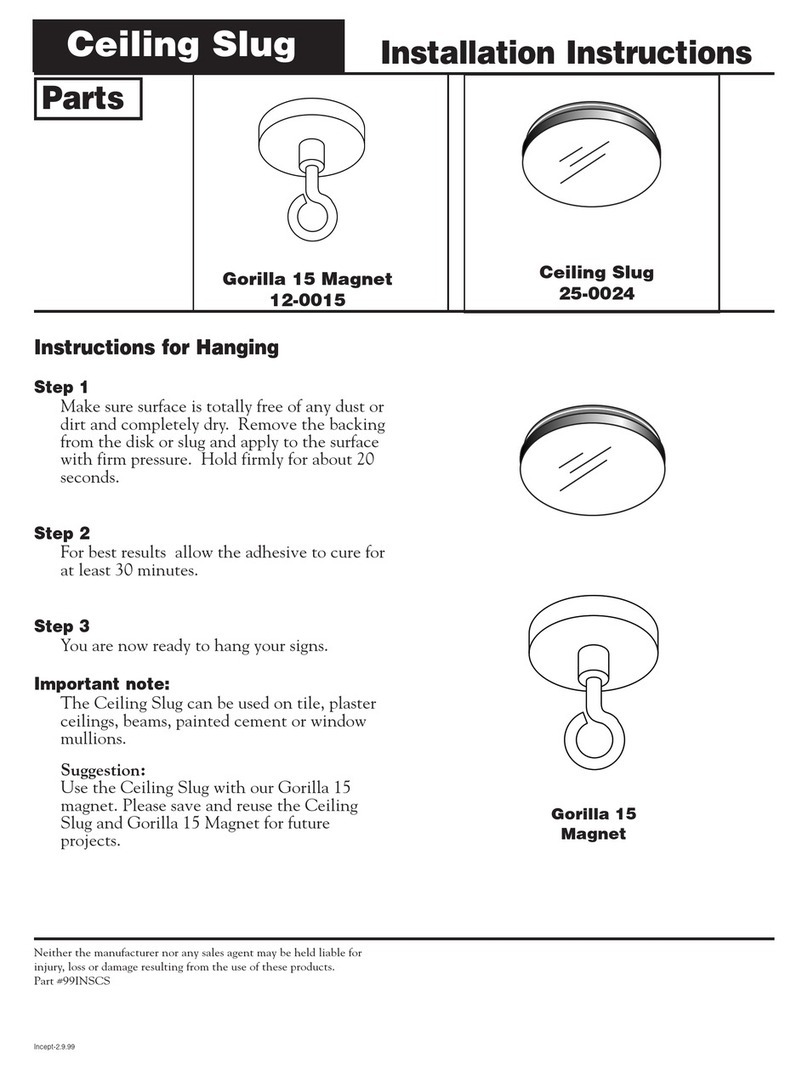 ROSE DISPLAYS CEILING SLUG User manual