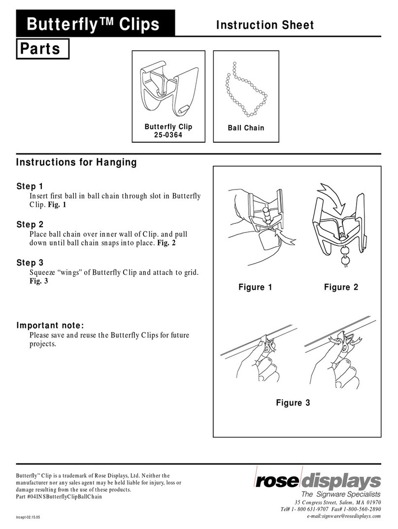 ROSE DISPLAYS BUTTERFLY CLIPS WITH BALL CHAIN User manual ROSE DISPLAYS BUTTERFLY CLIPS WITH BALL CHAIN User manual