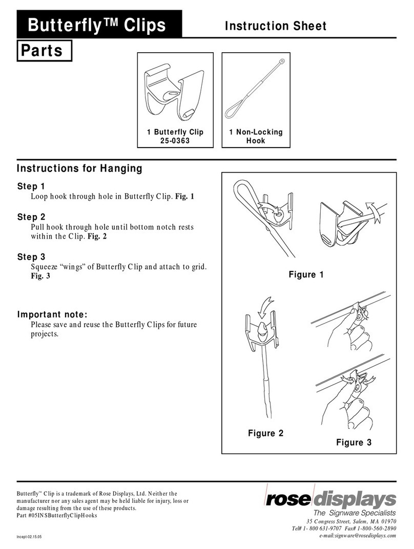 ROSE DISPLAYS BUTTERFLY CLIPS WITH NON-LOCKING HOOKS User manual