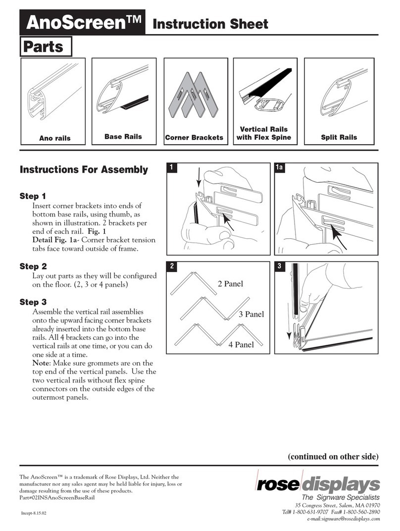 ROSE DISPLAYS ANOSCREEN WITH BASE RAIL User manual ROSE DISPLAYS ANOSCREEN WITH BASE RAIL User manual