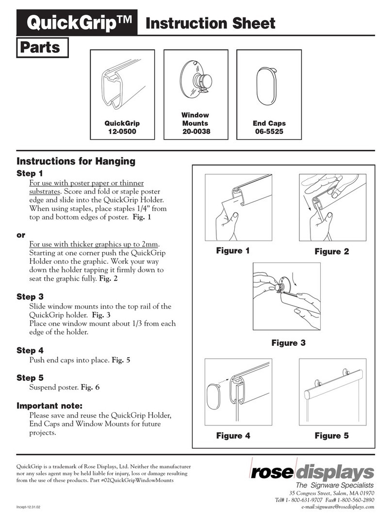 ROSE DISPLAYS QUICKGRIP WITH WINDOW MOUNTS User manual