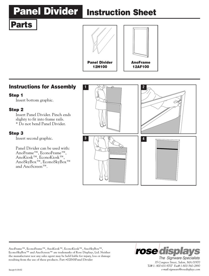 ROSE DISPLAYS PANEL DIVIDER User manual ROSE DISPLAYS PANEL DIVIDER User manual