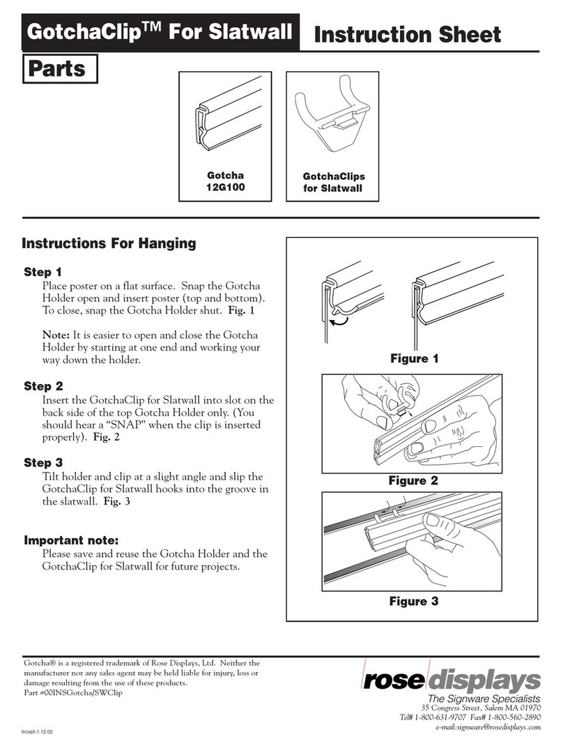 ROSE DISPLAYS GOTCHA FOR SLATWALL User manual