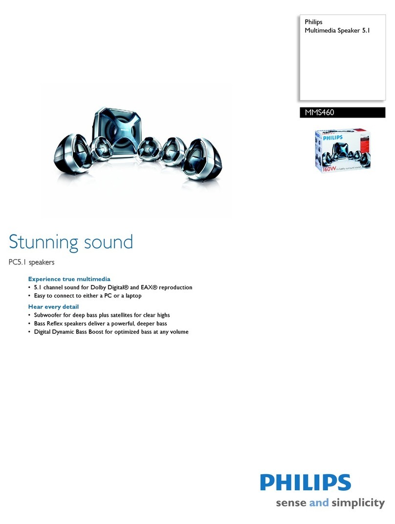 Philips MMS460 - MMS 460 5.1-CH PC Multimedia Home Theater Speaker... User manual