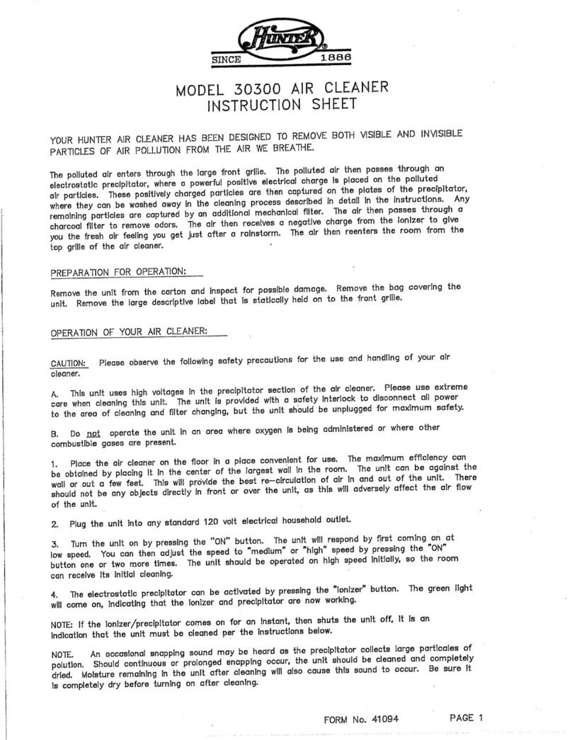 Hunter 30300 instruction sheet