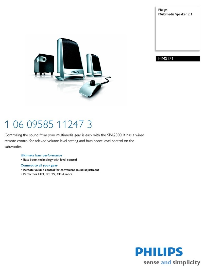 Philips MMS171 - MMS 171 2.1-CH PC Multimedia Speaker... User manual