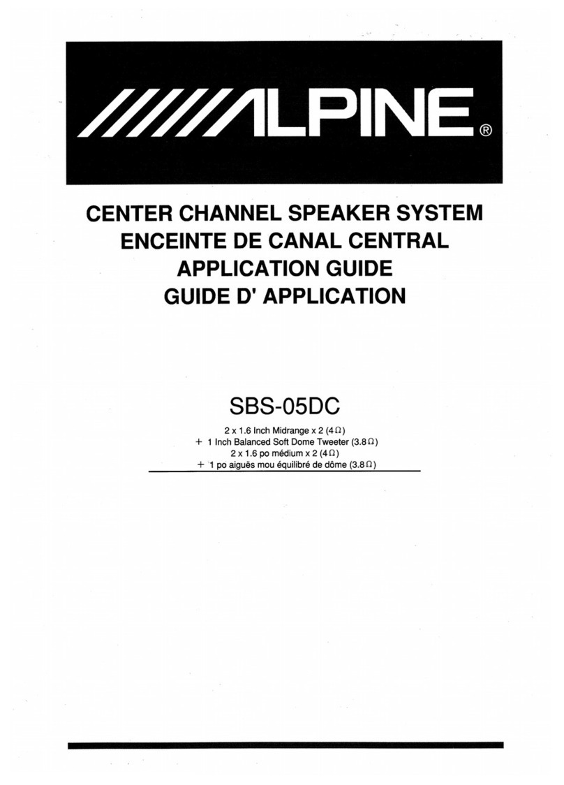 Alpine SBS-05DC - Car Center CH Speaker User guide