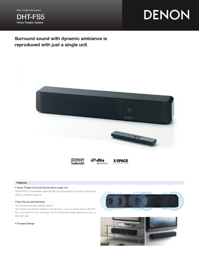 Denon DHT FS5 - X-SPACE Surround System Home Theater Speaker... Specifications