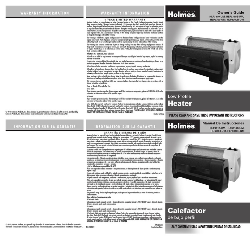Holmes HLP3300 owner's guide