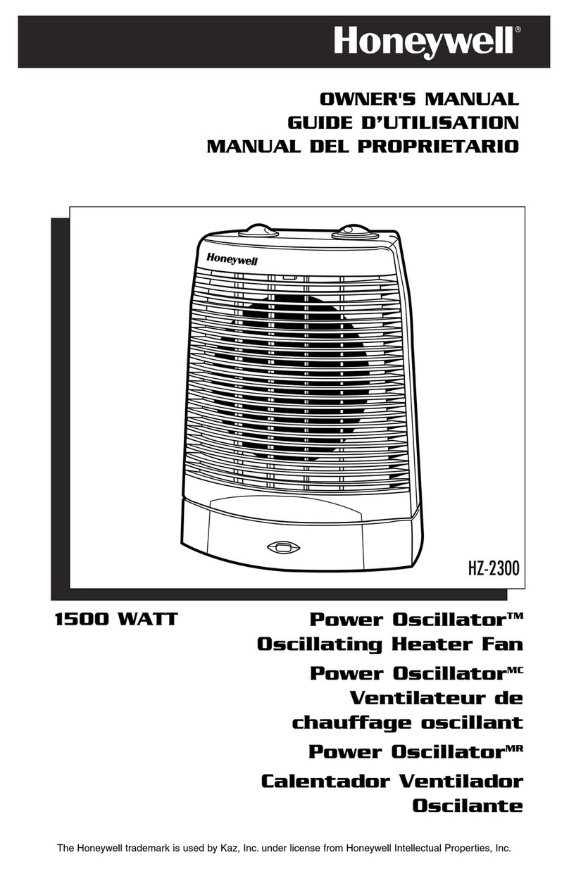 Honeywell HZ-2302 - Electric Space Heater User manual