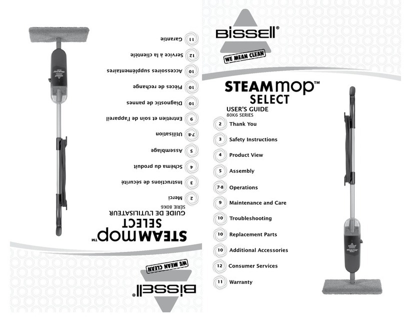 Bissell Steam Mop Select 80K6A; 80K61; 80K68 user guide