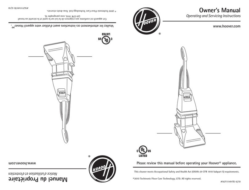 Hoover SteamVac C3820 User manual