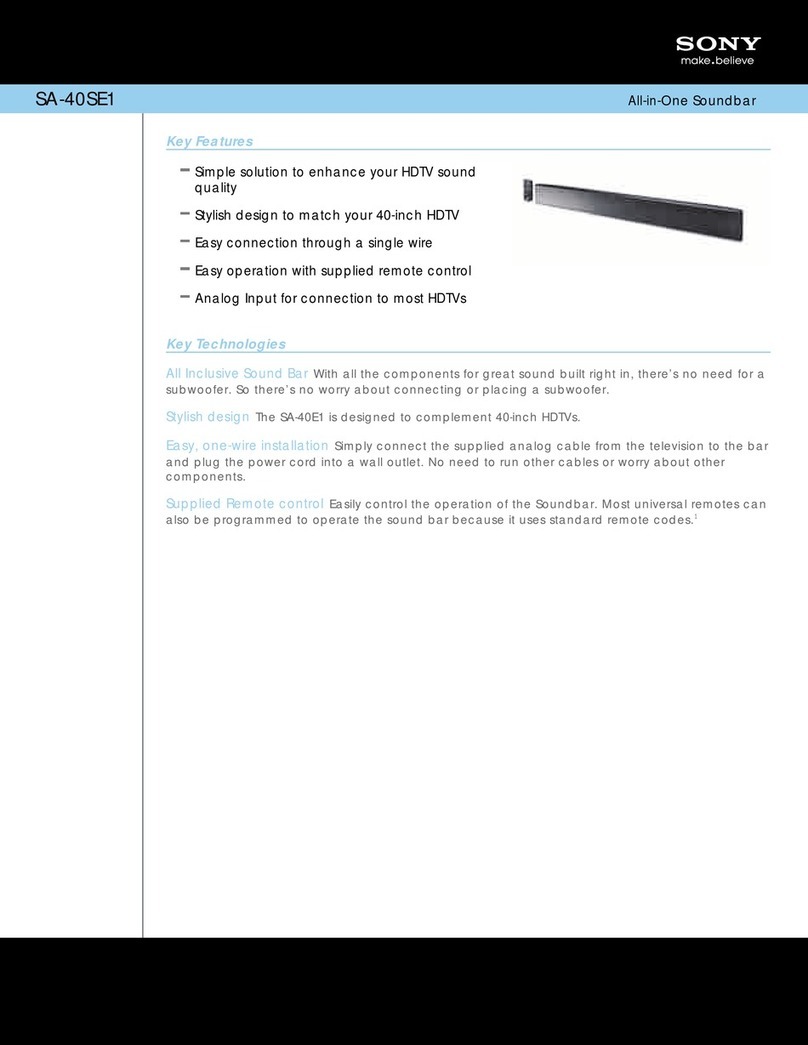 Sony SA-40SE1 Specifications