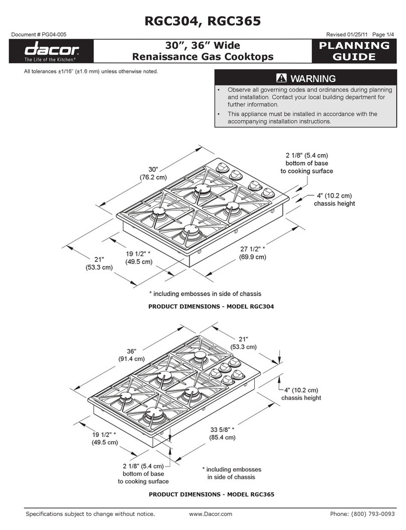 Dacor Preference Renaissance RGC304 Technical manual Dacor Preference Renaissance RGC304 Technical manual