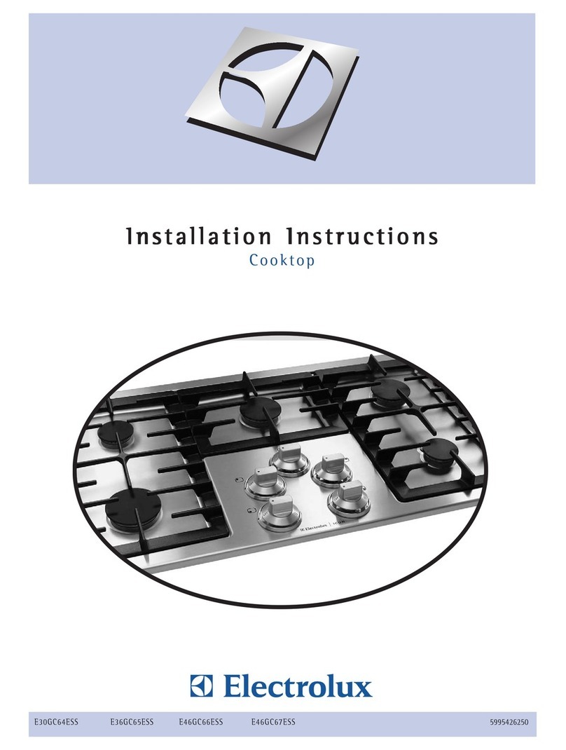 Electrolux E46GC67ESS - 46" Sealed Burner Gas Cooktop User manual Electrolux E46GC67ESS - 46" Sealed Burner Gas Cooktop User manual