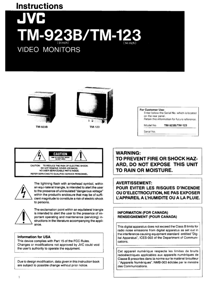 JVC TM-923U - High Resolution B/w Monitor User manual