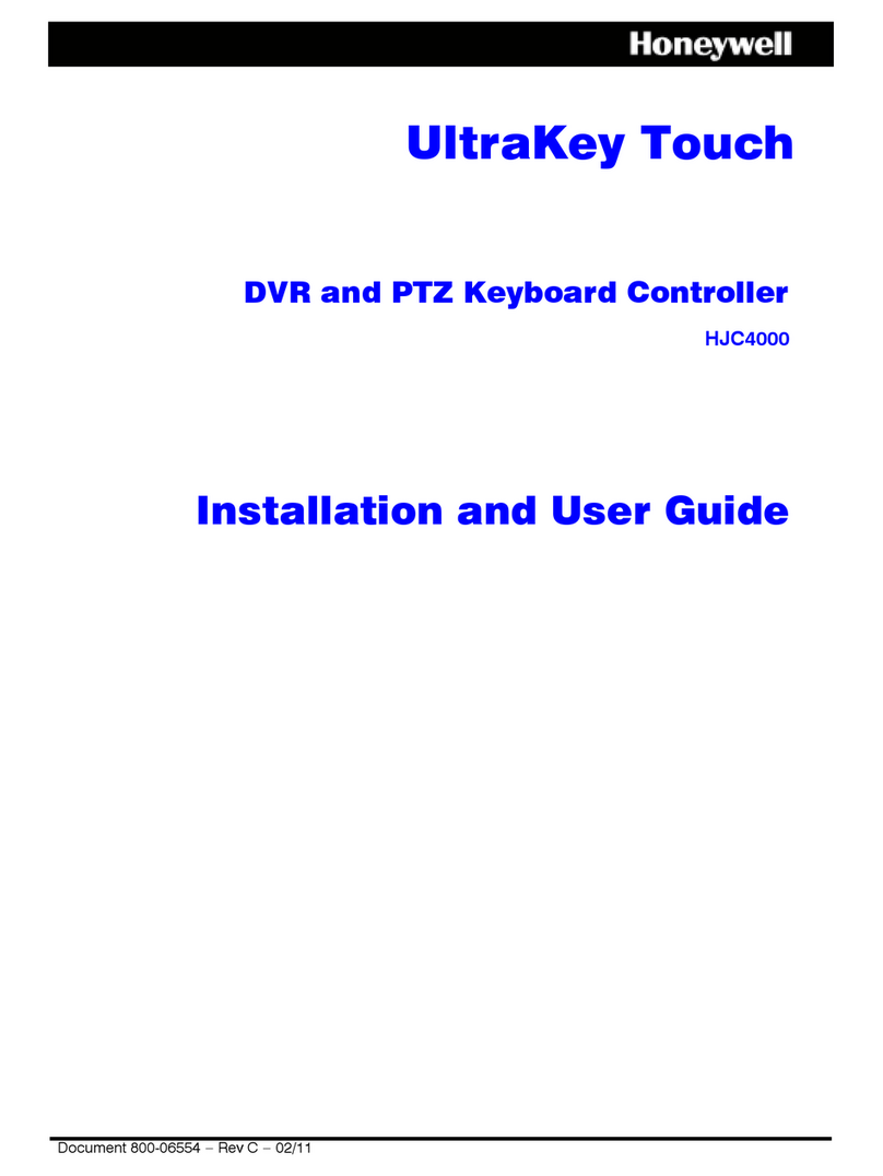 Honeywell UltraKey Touch HJC4000 Installation and user guide