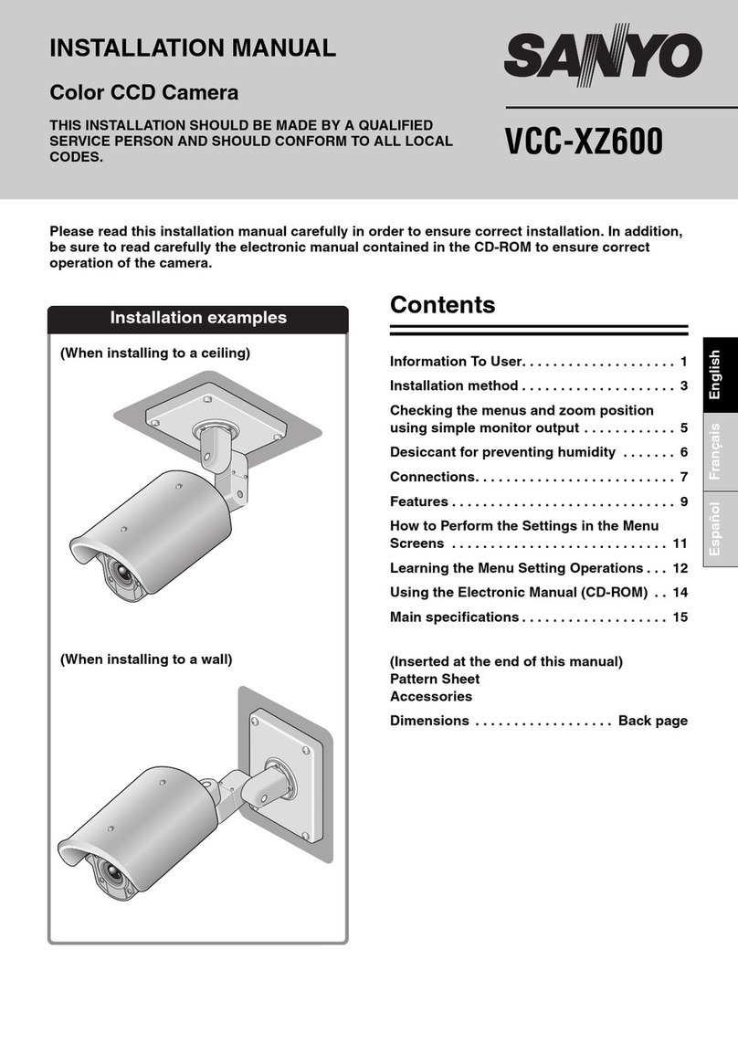 Sanyo VCC-XZ600 installation manual