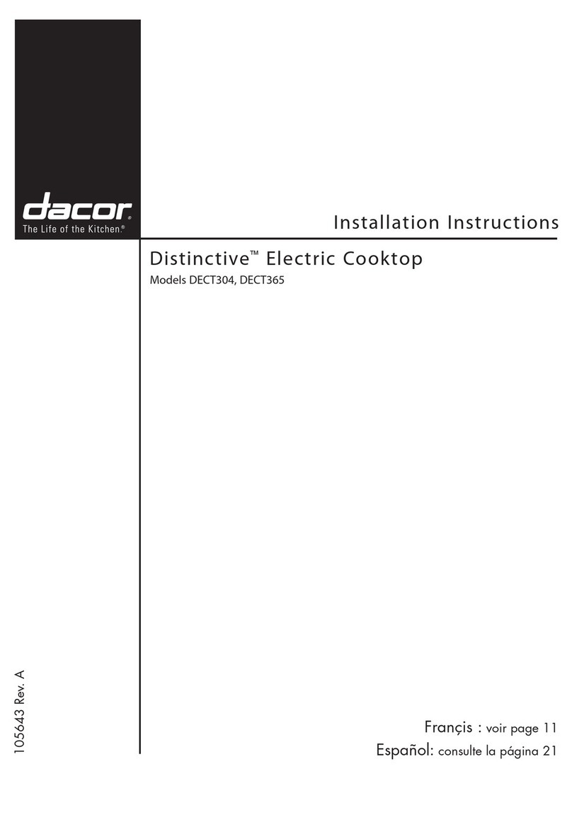 Dacor Distinctive DECT304 installation instructions