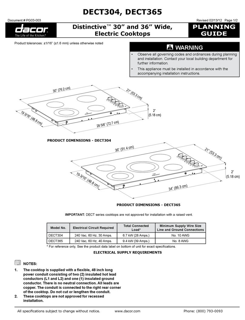 Dacor Distinctive DECT304 Technical manual
