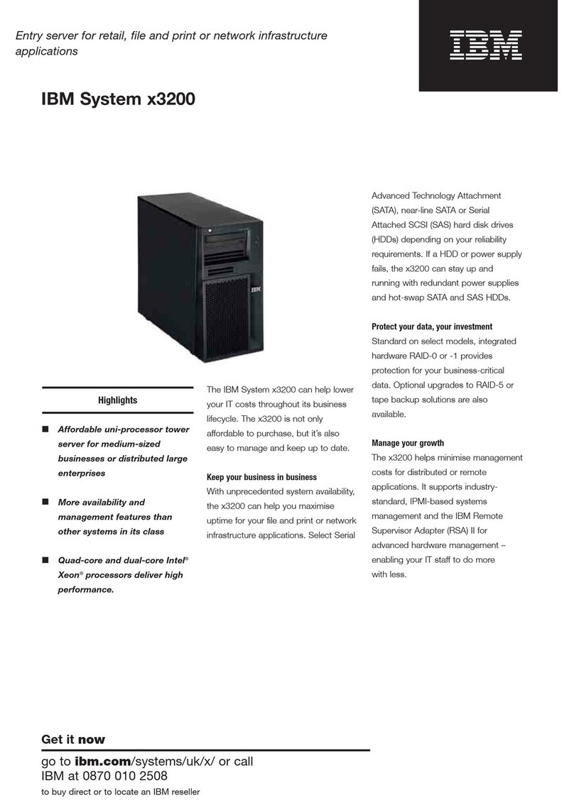 IBM x3200 - System M3 - 7328 Specifications IBM x3200 - System M3 - 7328 Specifications