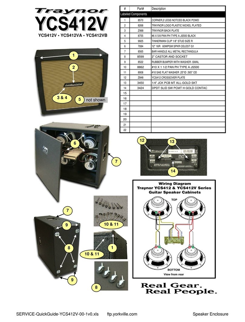 Traynor YCS412V parts list