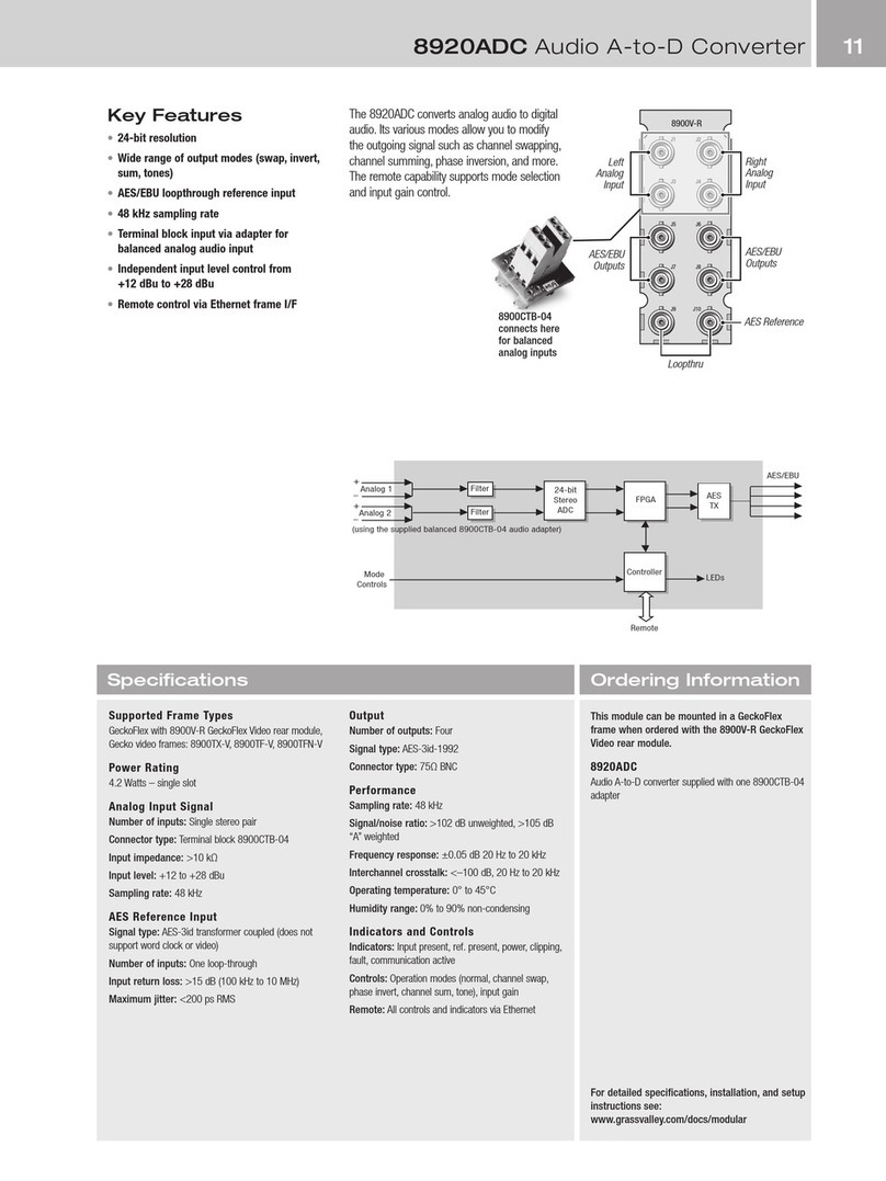GRASS VALLEY 8920ADC - User manual