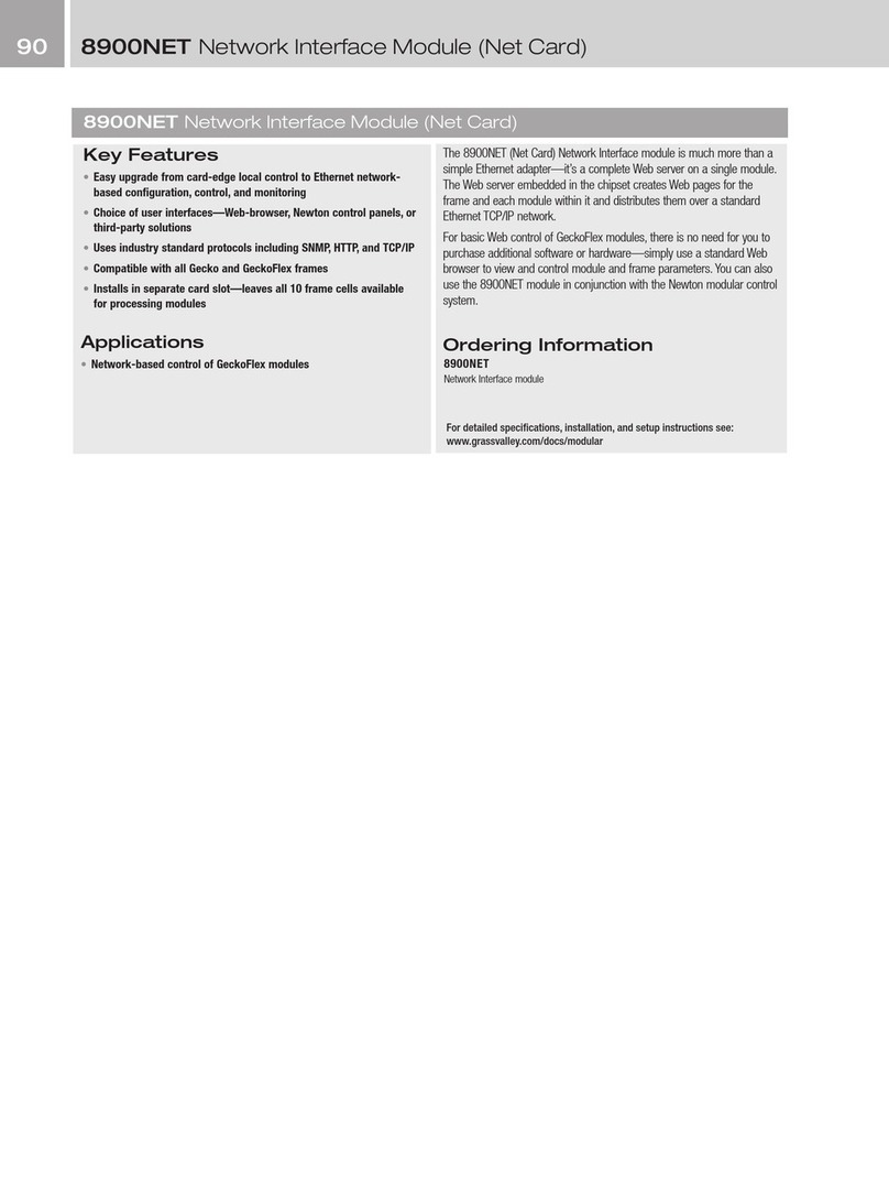GRASS VALLEY 8900NET - User manual