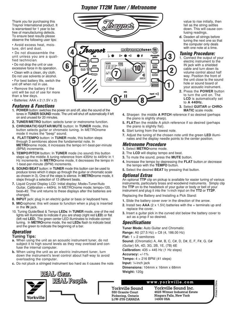 Traynor TT2M user manual