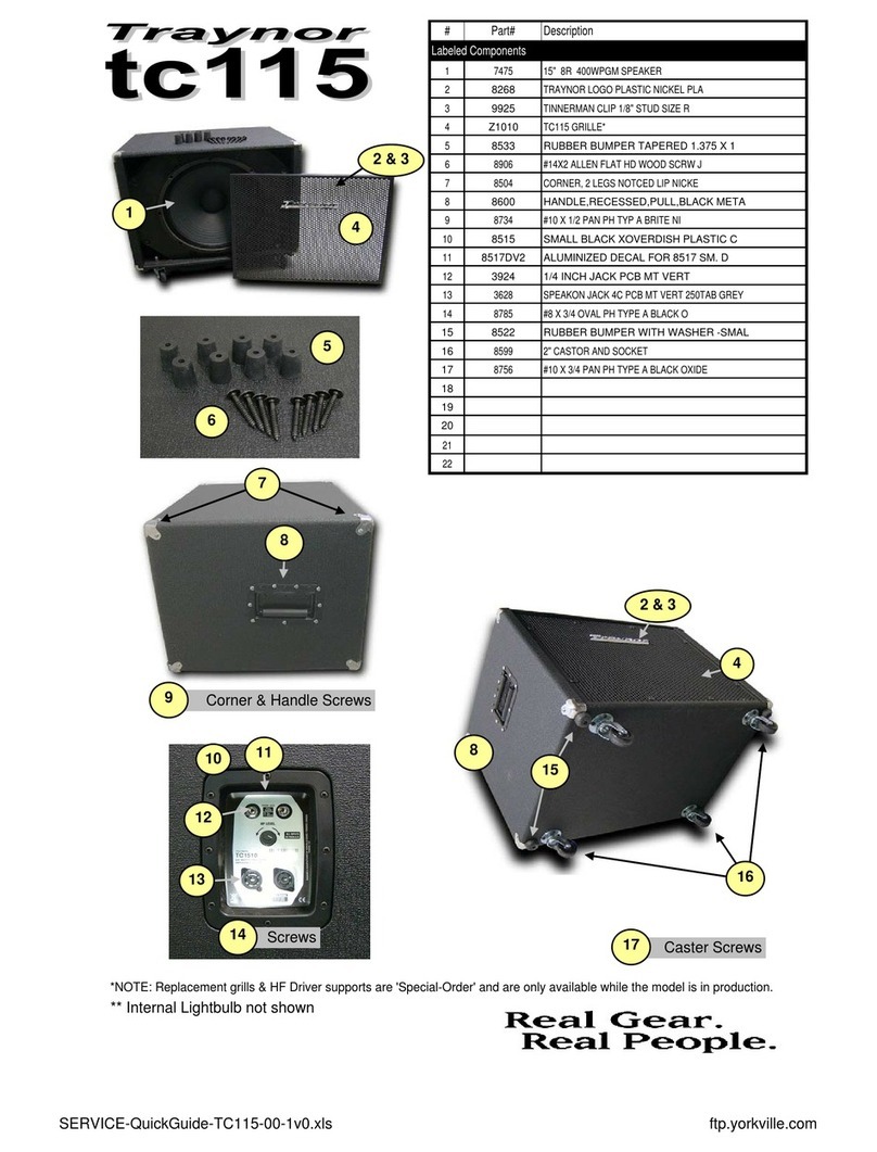 Traynor TC115 parts list
