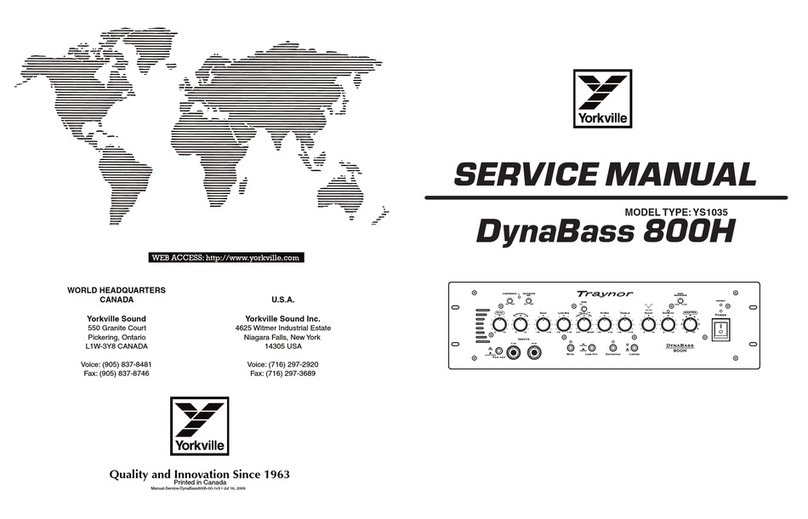 Traynor DYNABASS 800H Service manual