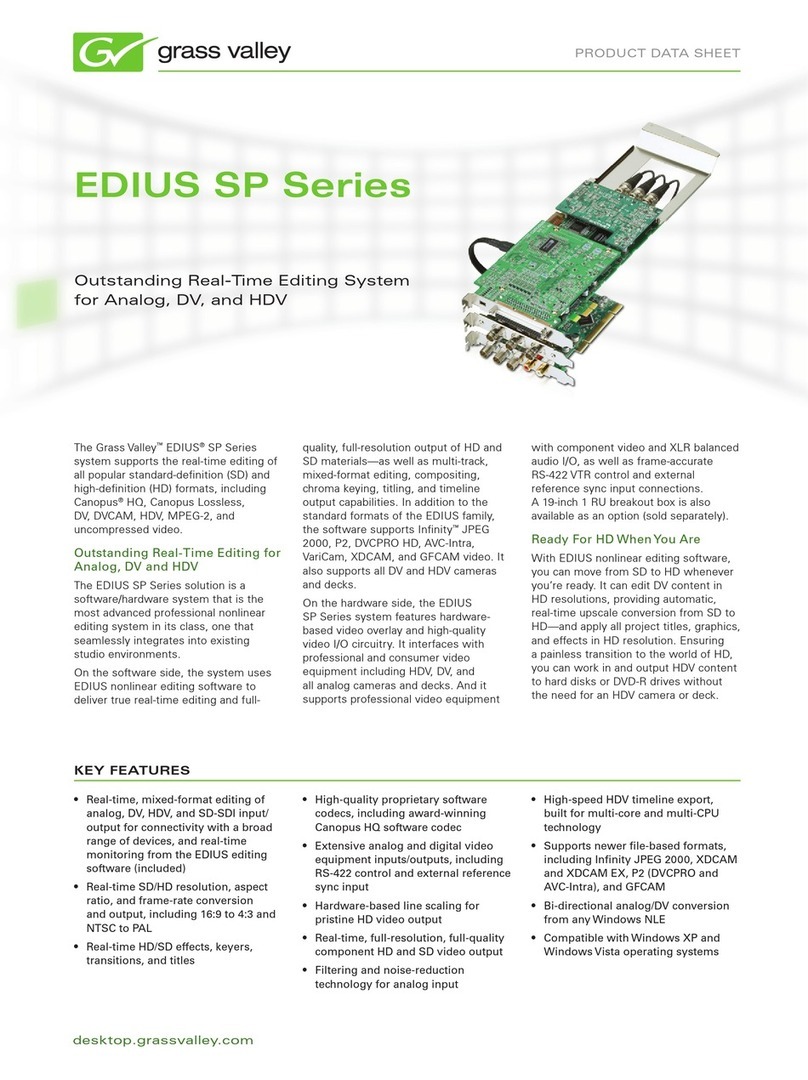 GRASS VALLEY EDIUS SP User manual