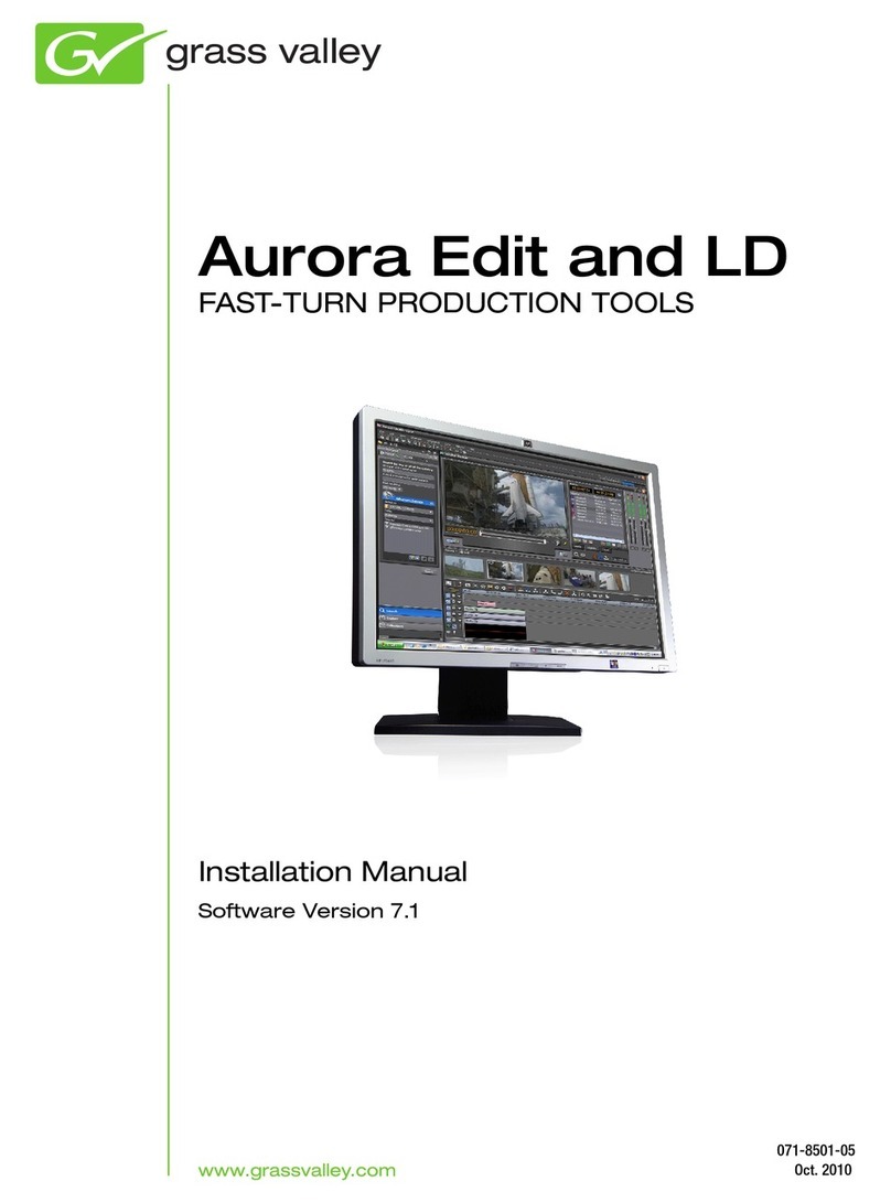 GRASS VALLEY AURORA EDIT - INSTALLATION V7.1 User manual
