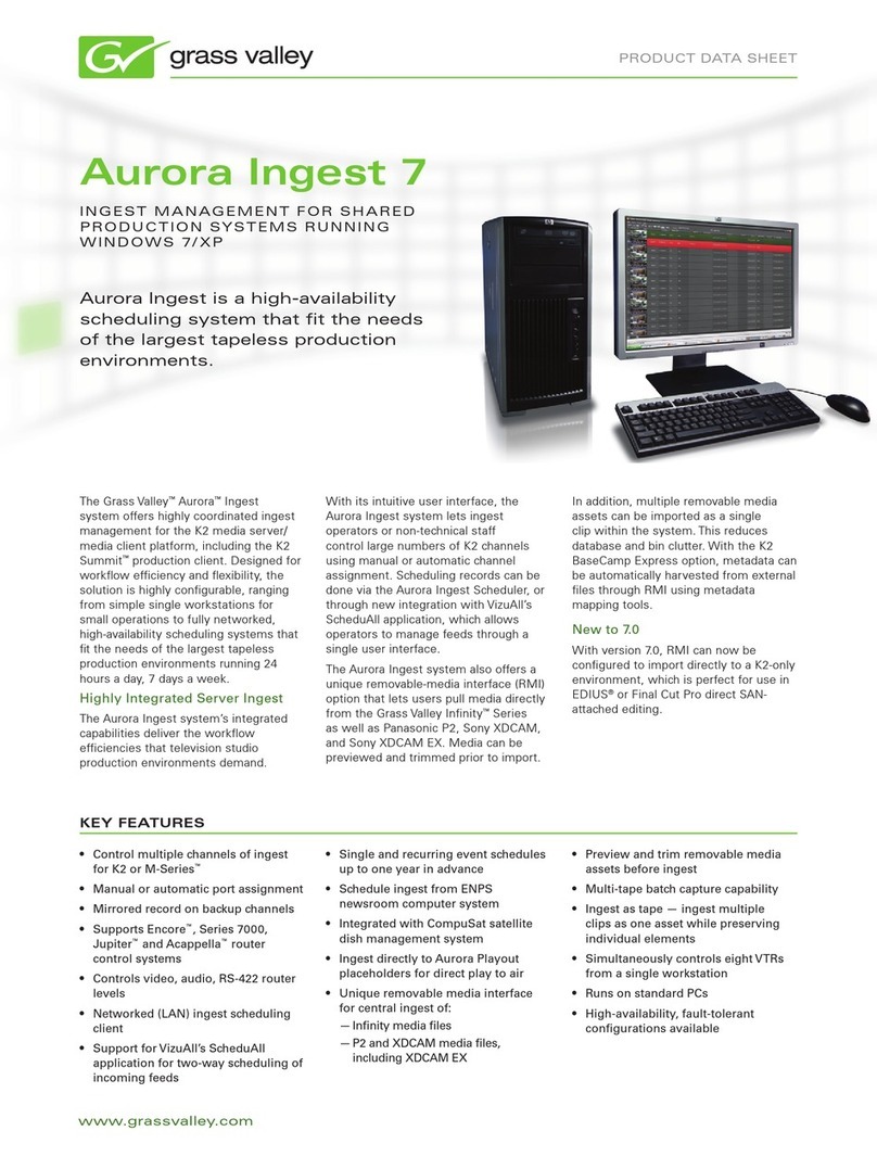 GRASS VALLEY AURORA INGEST 7 User manual