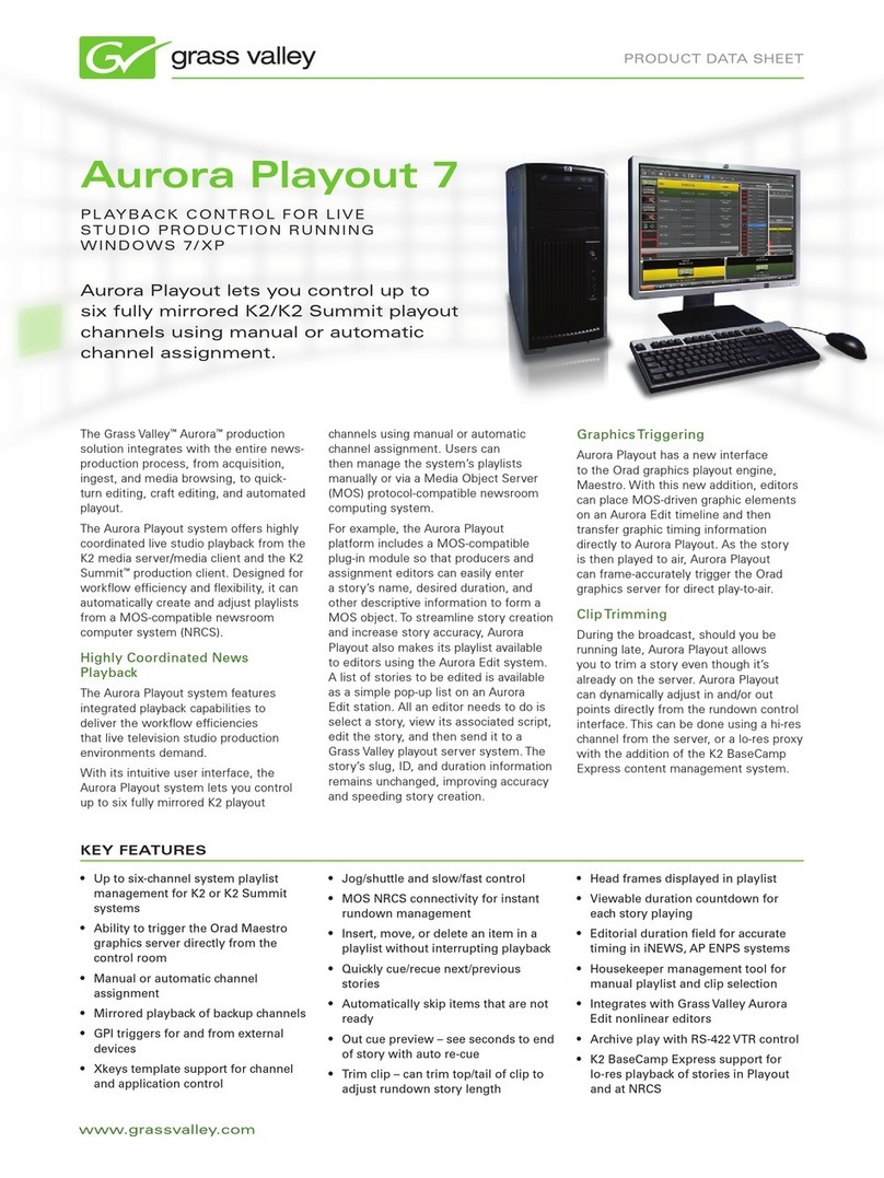 GRASS VALLEY AURORA PLAYOUT 7 datasheet