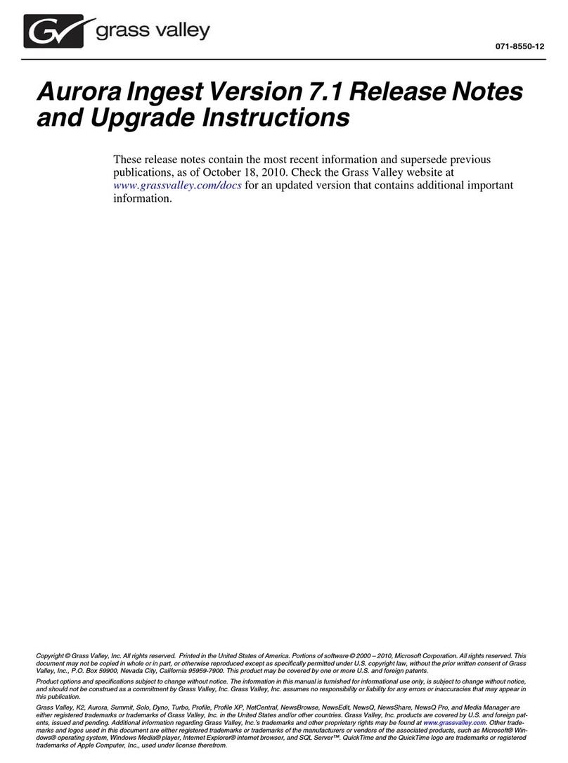 GRASS VALLEY AURORA INGEST - S AND UPGRADE INSTRUCTIONS... Upgrade instructions