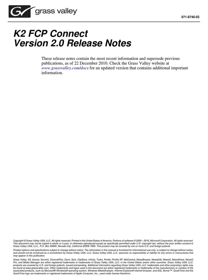 GRASS VALLEY K2 FCP CONNECT 2.0 - RELEASE NOTES release note
