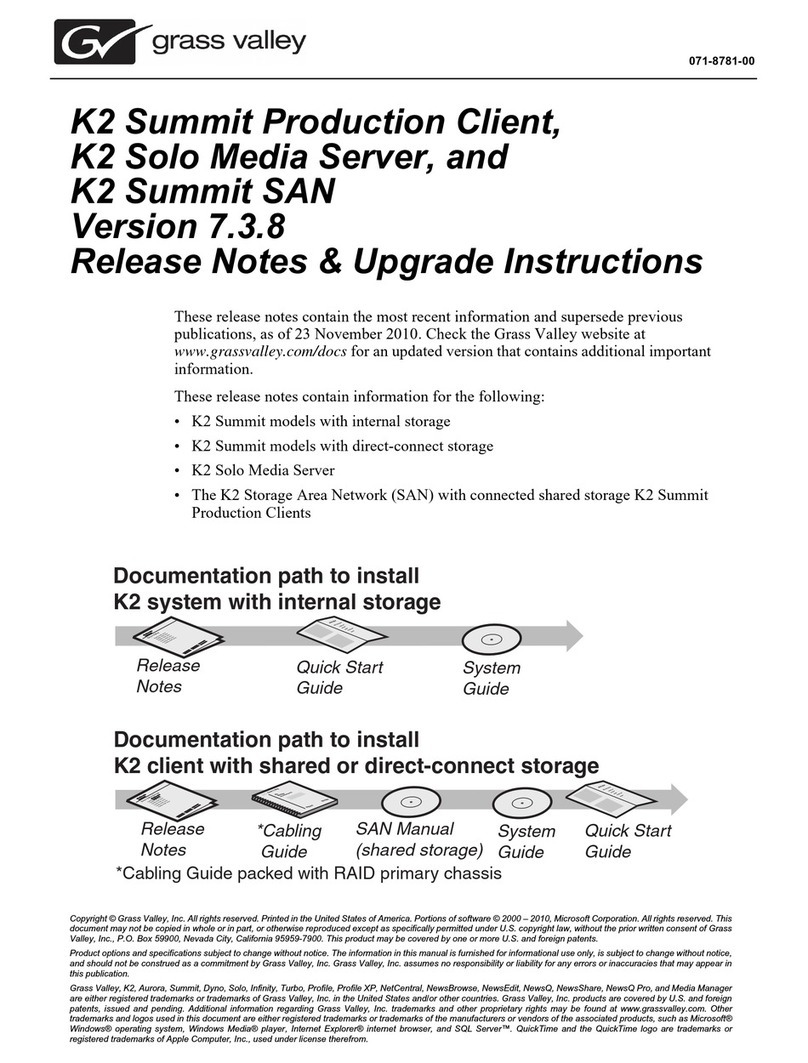 GRASS VALLEY K2 7.3.8 - S AND User manual