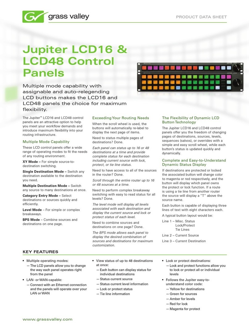 GRASS VALLEY JUPITER LCD16 - User manual