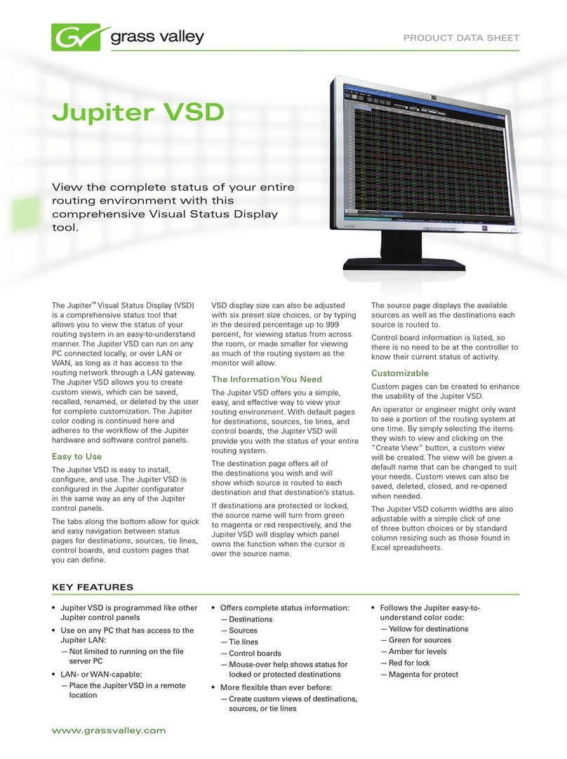 GRASS VALLEY JUPITER VSD User manual