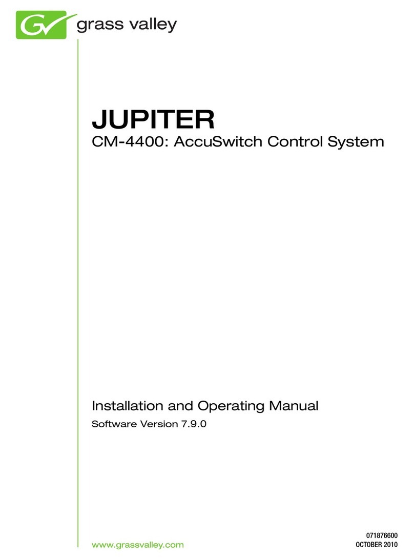 GRASS VALLEY JUPITER CM-4400 - VERSION 7.9.0 - 10-2010 Installation and operating manual
