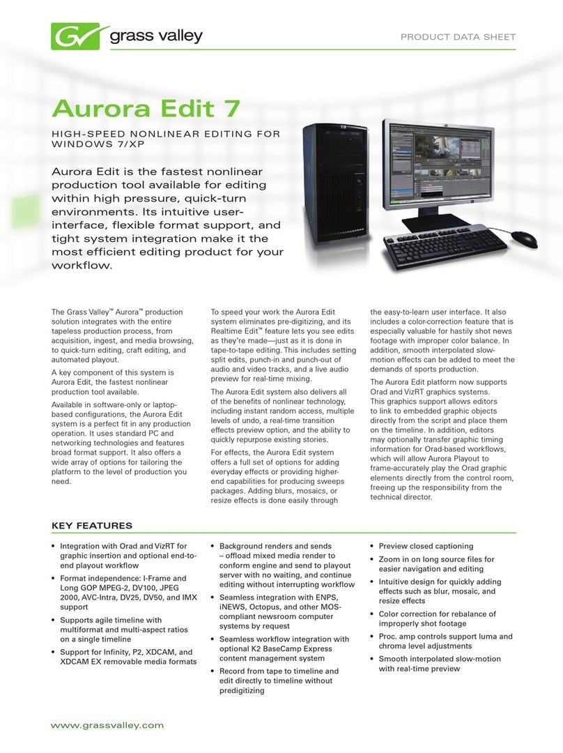 GRASS VALLEY AURORA EDIT 7 User manual